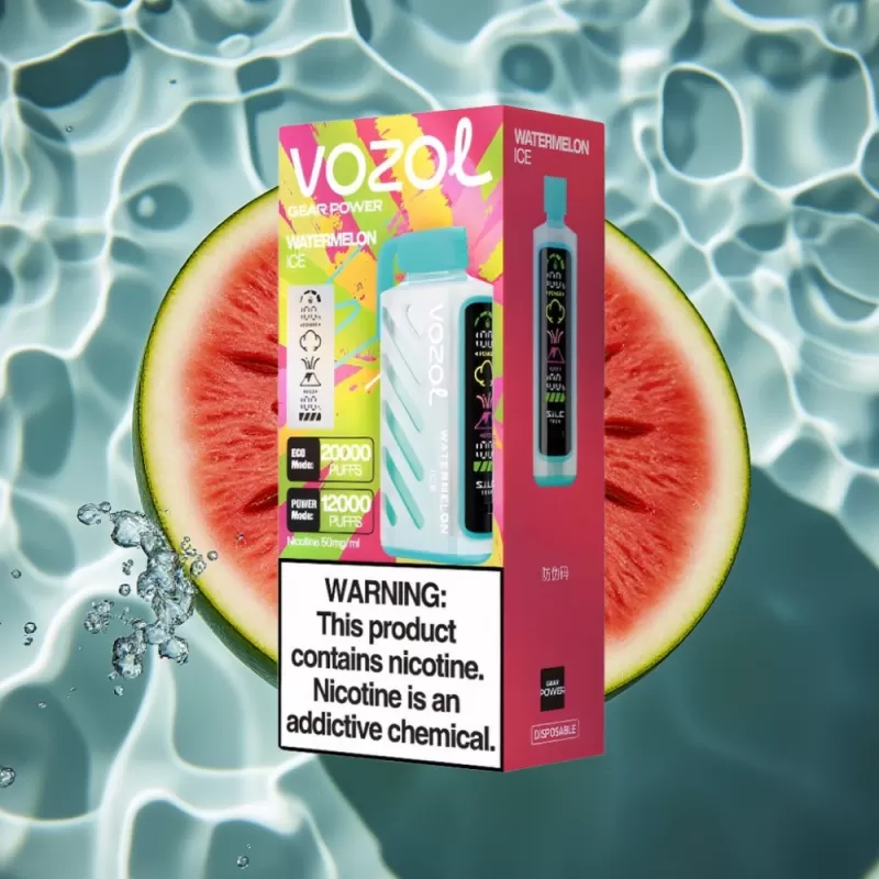 VOZOL Gear Power 20000 Puffs Watermelon Ice Disposable Vape with Dual Mesh Coil & Full Screen Display - Bangvapeaustralia - Image 2