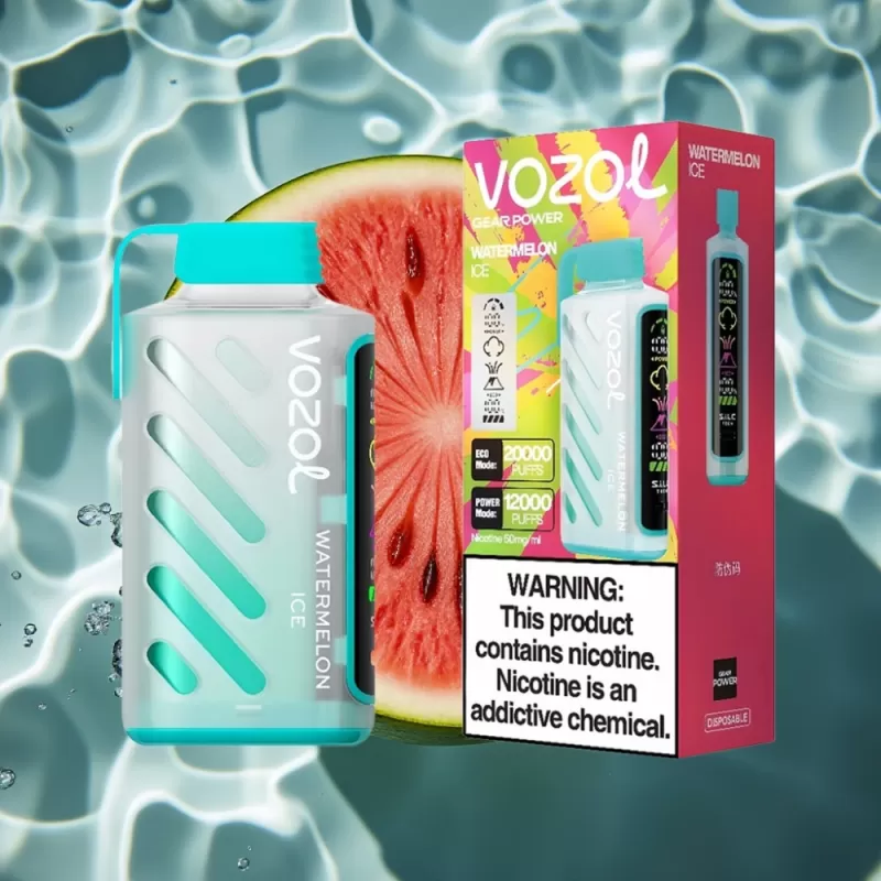 VOZOL Gear Power 20000 Puffs Watermelon Ice Disposable Vape with Dual Mesh Coil & Full Screen Display - Bangvapeaustralia - Image 3