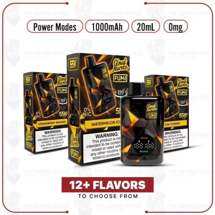 Fumi x Cloud Nurdz 55K ZERO Nicotine Disposable Vape - Cali Cherry, Dragon Fruit Lemonade (6FFBEB)