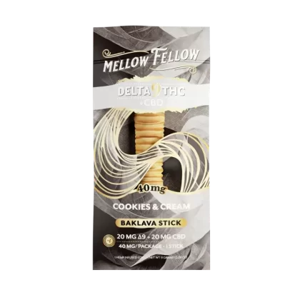 Mellow Fellow Delta 9 THC + CBD Baklava Sticks – Cookies & Cream 40mg