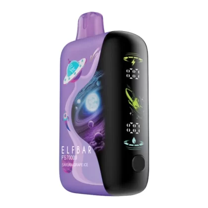 Elf Bar FS70K Disposable Vape Device - Sakura Grape Ice 20ml - 20mg/ml