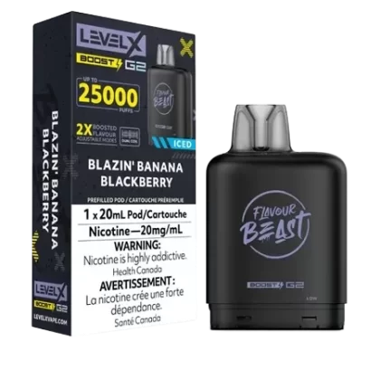 Blazin’ Banana Blackberry Iced – Level X Flavour Beast Boost 25K