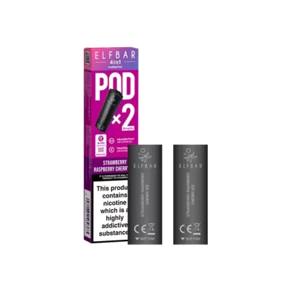 Elf Bar 4in1 Strawberry Raspberry Cherry Ice Pods (2 Pack) - Strength#20mg (585712)