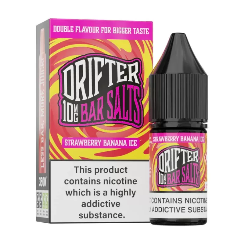 Drifter Bar Salt Nic Salt E Liquid Strawberry Banana Ice - Nicotine Strength#20mg>10mg>5mg