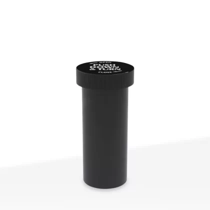Child Resistant | Opaque Black Push & Turn Cap Vials | 16 Dram – 3 Grams – 270 Count