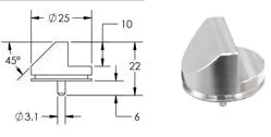 45º/90º SEM Mount, Ø25mm, Ø32, short 6mm pin - Vape Product