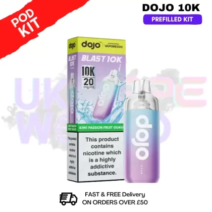 Kiwi Passionfruit Guavva Dojo Blast 10K Puff Prefilled Kit