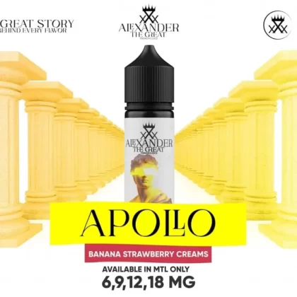 ALEXANDER MTL APOLLO ICE VAPE ELIQUID – BANANA STRAWBERRY CREAMS - Vape Product, Vape Product; Vape Product
