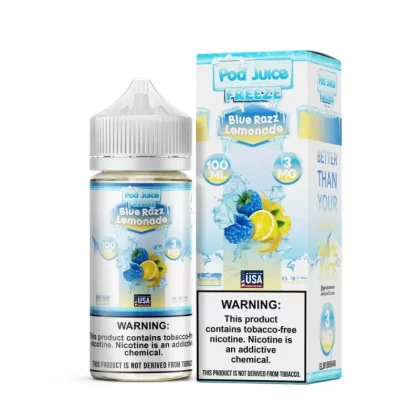 Pod Juice Blue Razz Lemonade Freeze Tobacco Free Nicotine E-Juice 100ml - Ecigmafia