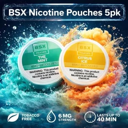BSX Nicotine Pouches 5pk - Strawmelon Bubblegum Ice / 3mg