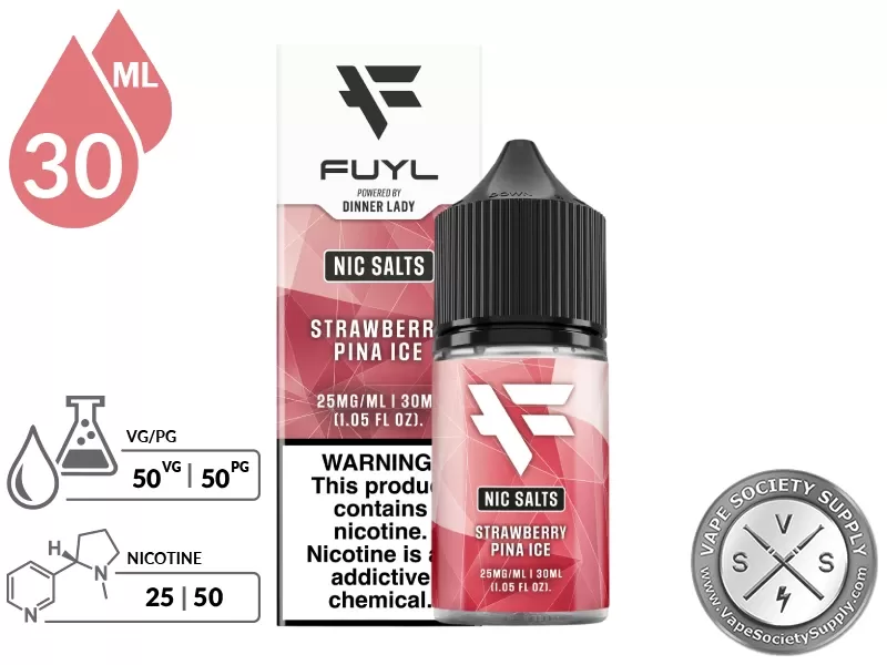 Strawberry Pina Ice FUYL By Dinner Lady Salt 30ml - Image 2