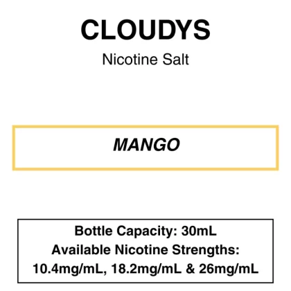 Mango – Cloudys Premium E- Liquid – Nic Salt – 30mL