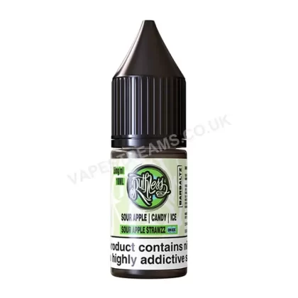 Ruthless Bar Saltz Sour Apple Strawzz On Ice Nic Salt E-Liquid - Vapestreams Co
