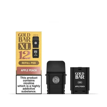Gold Bar XL Refill Container - Nicotine Strength#20mg (Salt)~Flavour#Apple Peach>Berry Blast>Blueberry Sour Raspberry>Pineapple Ice>Cola Freeze>Banana Ice>Oasis>Spearmint>Lemon Lime>Hawaiian