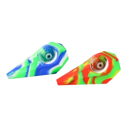 Silicone Diamond Hand Pipe – 4in
