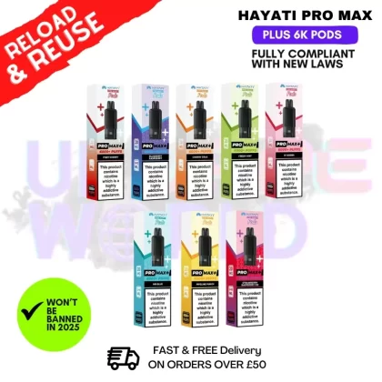Hayati Pro Max Plus 6K Prefilled Pods – Only £5.39