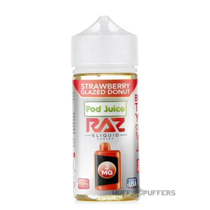Pod Juice X Raz – Strawberry Glazed Donut 100mL - Vape Product, Vape Product