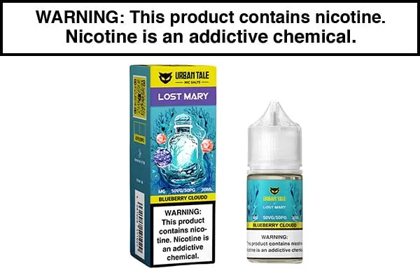 BLUEBERRY CLOUDD BY LOST MARY X URBAN TALE NIC SALTS 30ML - Vapejuice