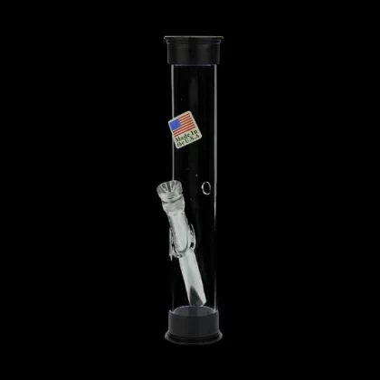 Acrylic Bong with Carb Hole and Straight Tube - choose color#Black>Clear>Green>Ice Blue>Orange>Pink>Red>Teal>White>Yellow Neon>Green Neon