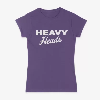 Women’s Stacked Tee (Heather Purple) - Size#L>XL>M (11DC5B)