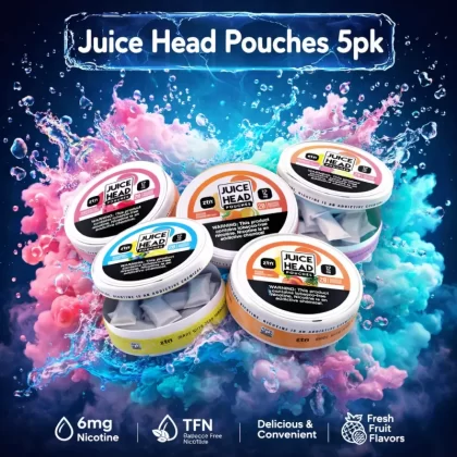 Juice Head Pouches 5pk - Peach Pineapple Mint / 12mg - Vapeciga