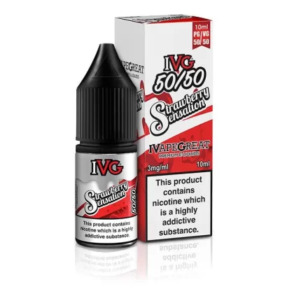 IVG 50/50 Strawberry Sensation 10ml Nic Salt Vape Juice - Strength 12mg