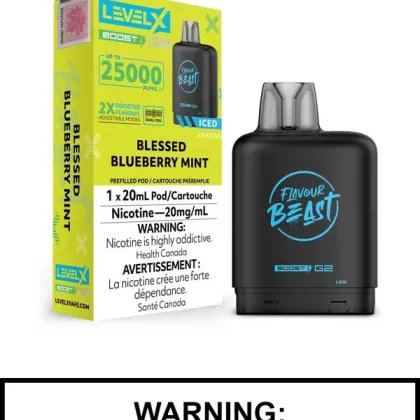 Blessed Blueberry Mint Iced Flavour Beast Level X Boost G2 Pods