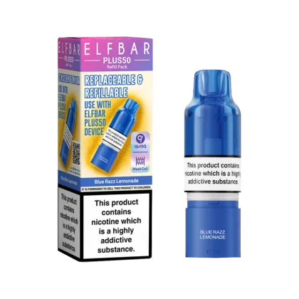 Blue Razz Lemonade ElfBar Plus 50 Refill Pack - Vapeshop Co
