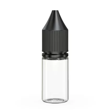 CHUBBY GORILLA | Child Resistant Unicorn V3 PET Dropper Bottles Clear | 10mL – w/ Black Lid – 2000 Count
