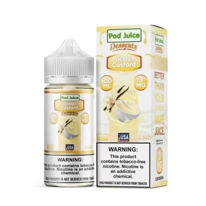 Pod Juice Golden Custard 100ml - Vape Product, Vape Product
