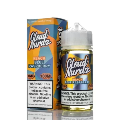Cloud Nurdz E-Liquid Peach Blue Raspberry 100ml - Vape Store