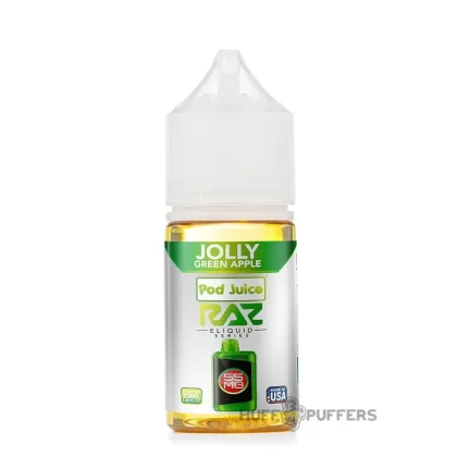 Pod Juice X Raz Salt – Jolly Green Apple 30mL - Nicotine Strength#20mg>35mg>55mg