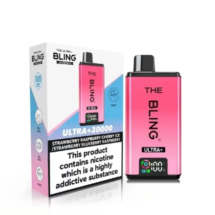 The Bling Ultra Plus 30K Vape Kit Strawberry Raspberry Cherry Ice / Strawberry Blueberry Raspberry - Nicotine Strength#20mg (AFAB30)
