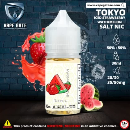Tokyo E juice Iced Strawberry Watermelon Saltnic 30ml - 50 mg / 30 ml