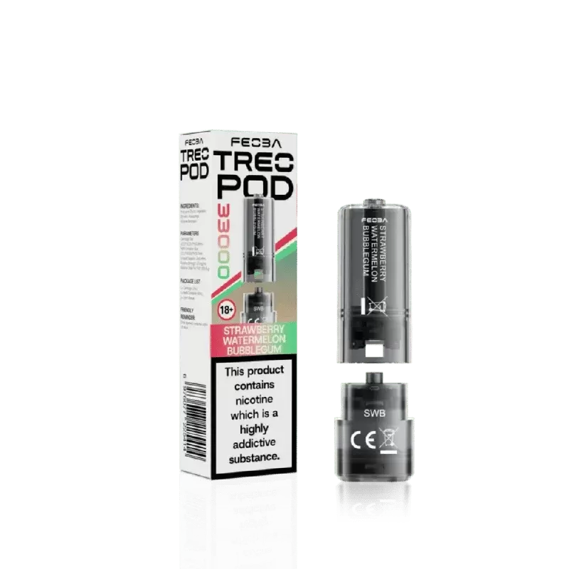 Feoba Treo 33000 Prefilled Pod Strawberry Watermelon Bubblegum - Nicotine Strength#20mg (0FB8C0)
