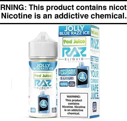 JOLLY BLUE RAZZ ICE BY POD JUICE X RAZ 100ML - Vapejuice