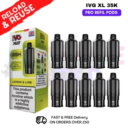 Lemon Lime IVG XL 35K Replacement Pods Box Of 10
