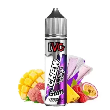 IVG Chew 50ml Shortfill – Tropical Berry - 0mg 50ml, 0mg 50ml + 1 x 18mg Nic Shots (60ml 3mg)