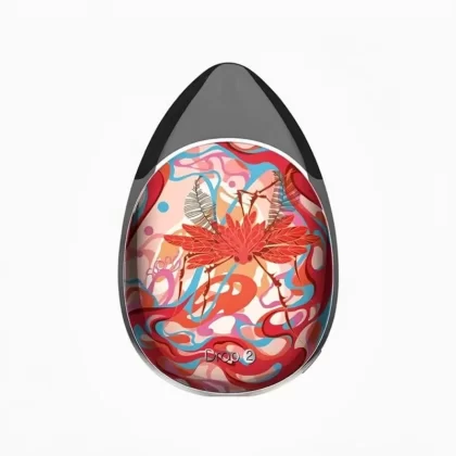 Suorin Drop 2 Pod System Integrated 1000mAh Battery Vape - Peacock Plume, Red Amber