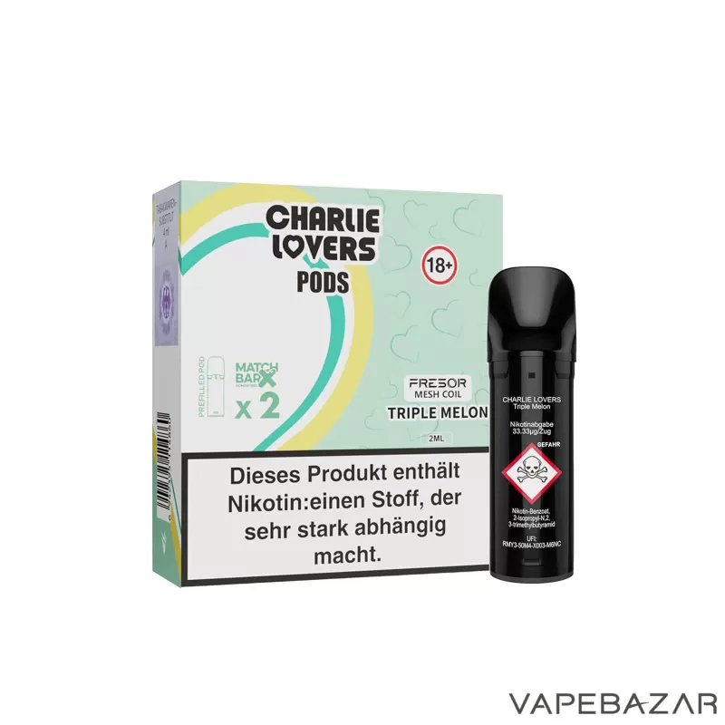 Charlie Lovers Pods – Triple Melon (2er Pack) - 20mg/ml, 10mg/ml; Vape Product - Image 3