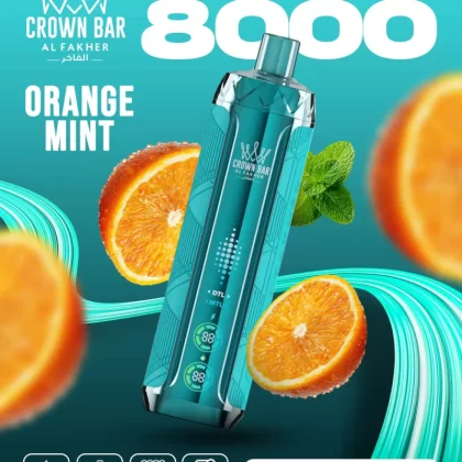 Al Fakher Crown Bar Crystal V2 8000 Orange Mint