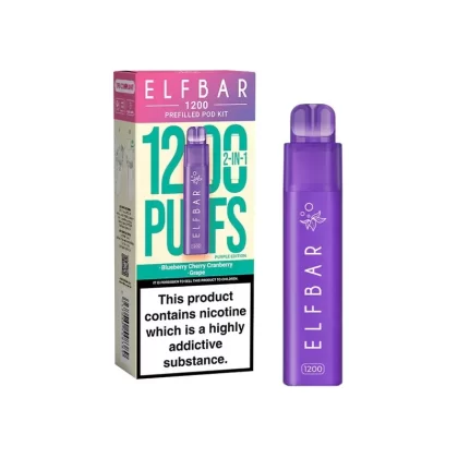 Elf Bar 1200 Purple Edition Pod Vape - Nicotine Strength#20mg