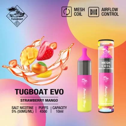 Tugboat EVO 4500 Puffs – Strawberry Mango TUGBOAT EVO 4500 PUFFS – STRAWBERRY MANGO