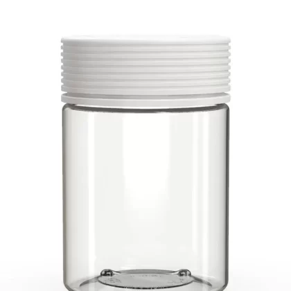 CHUBBY GORILLA | Child Resistant Clear Plastic Spiral XL Jar w/ White Cap | 92.5mm – 21.5oz – 40 Count