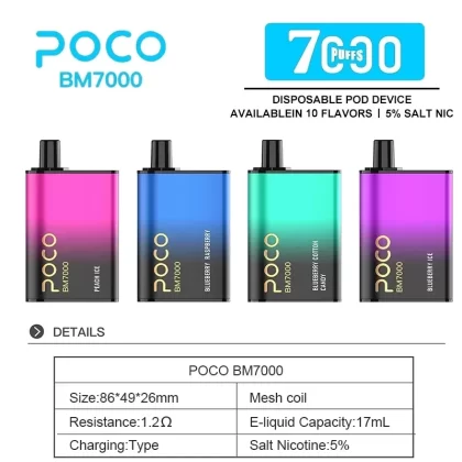 Original POCO BM7000 Rechargeable Disposable Vape Pod Kit 7000 Puffs ( from EU Warehouse or US Warehouse)