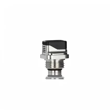 YG Creations Tron Integrated Boro Drip Tip – Whistle Shape - Stainless Steel/Black Tip