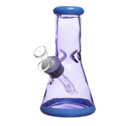 8" 7mm Clear Glass Bong - Transparent Black