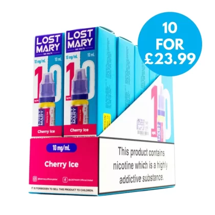 Box Of 10 – Lost Mary 10mg (1%) Nicotine Salt E-Liquid 10ml - Vape Co