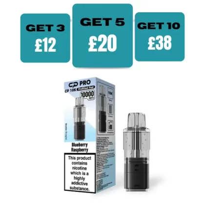 Blueberry Raspberry Crystal Pro CP10k Prefilled Pods - £4.99 or 3 For £12 - Blueberry Raspberry