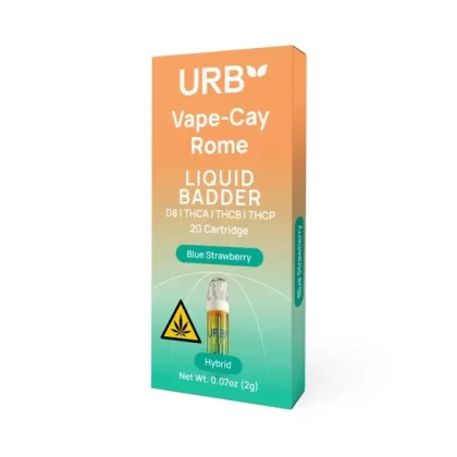 Urb Liquid Badder Cartridge 2.2ML - Size#2.2 ML~Flavor#Blue Strawberry (Hybrid)>Cotton Candy (Hybrid)>Lime Pixie (Sativa)>Funnel Cake (Indica)>Papaya Kush (Indica)>Waterberry Kush (Sativa)
